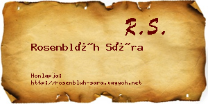 Rosenblüh Sára névjegykártya